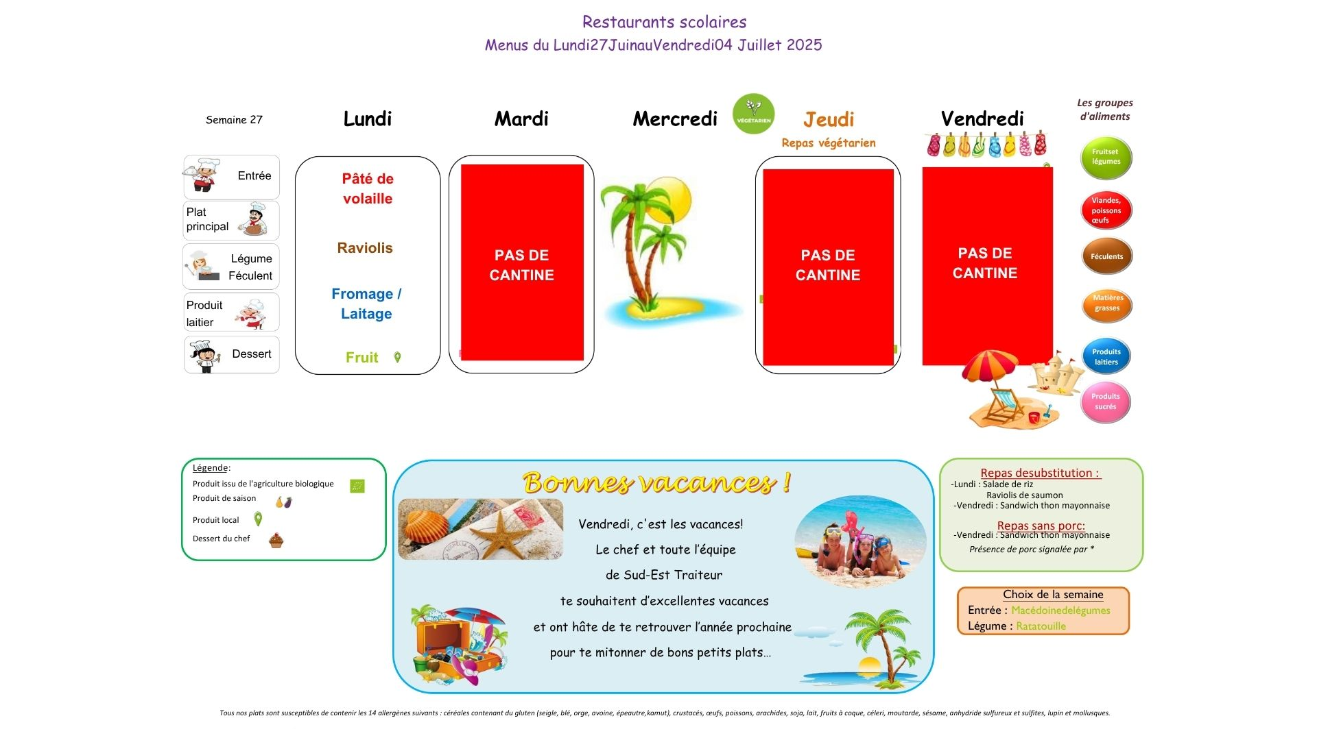 Menu S27 Menu S27