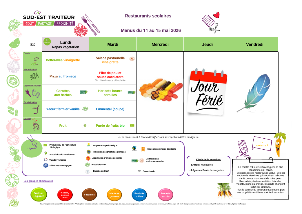 Menu S20